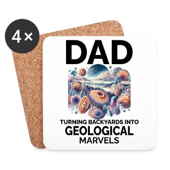 Fels Sammeln Papa Edelstein Sammler Geologe - Untersetzer (4er-Set) - Weiß - Vorne