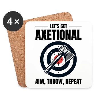 Axe axe de lancer Bullseye Aim Throw Repeat - Dessous de verre (lot de 4) - blanc - Devant