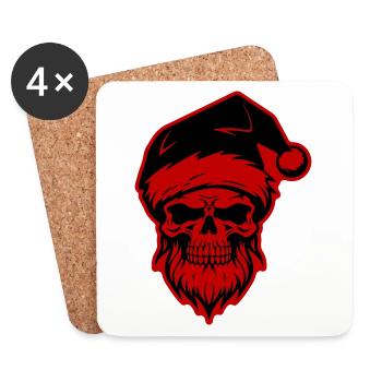 Santa Claus Skull - Coasters (set of 4) - white - Front