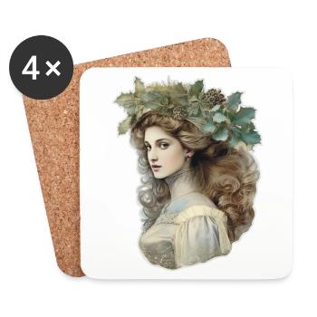 Frosty Greenery by Agnes Johanna Art - Untersetzer (4er-Set) - Weiß - Vorne