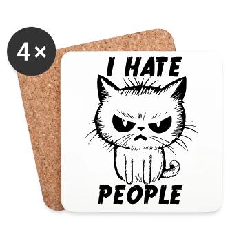 I hate people Shirt - Untersetzer (4er-Set) - Weiß - Vorne