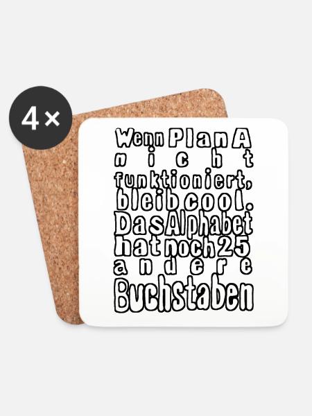 Wenn Plan A nicht funktioniert... - Untersetzer (4er-Set) - Weiß