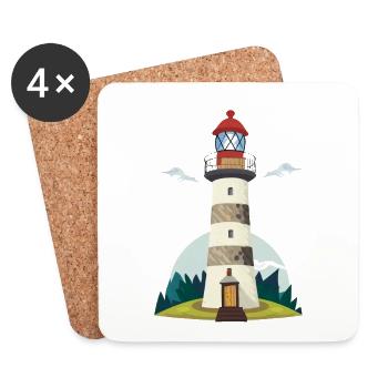 Phare - Dessous de verre (lot de 4) - blanc - Devant