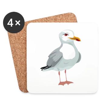 Mouette - Dessous de verre (lot de 4) - blanc - Devant