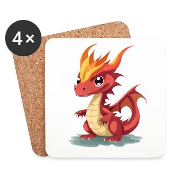 Dragon - Coasters (set of 4) - white - Front