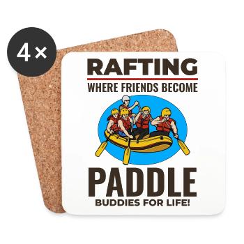 Rafting Team Raft White Water Rafter Paddle Funny - Dessous de verre (lot de 4) - blanc - Devant