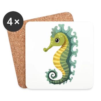 Sea horse - Coasters (set of 4) - white - Front