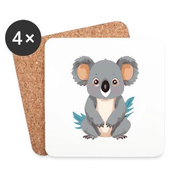 Cute Koala Bear - Coasters (set of 4) - white - Front