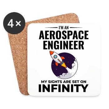 Ingénieur aérospatial Spécialiste des fusées astronautiques - Dessous de verre (lot de 4) - blanc - Devant