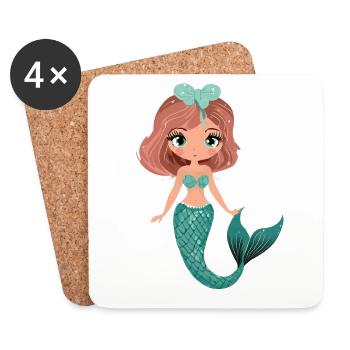 Mermaid - Coasters (set of 4) - white - Front