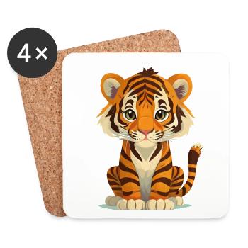 Tiger - Coasters (set of 4) - white - Front