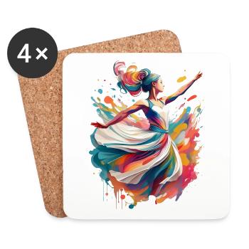 Abstract colorful dancer - Coasters (set of 4) - white - Front