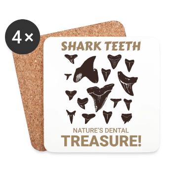 Shark Teeth Collector Fossil Hunting Paleontology - Coasters (set of 4) - white - Front