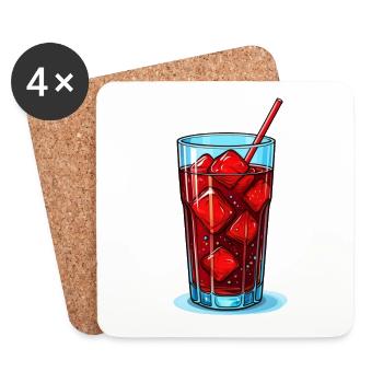 Ein Glas Cola - Untersetzer (4er-Set) - Weiß - Vorne