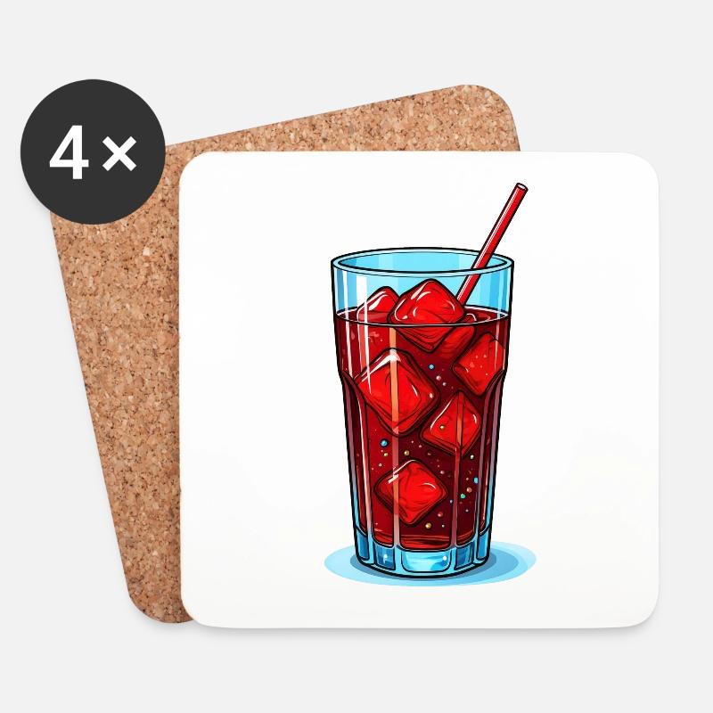 Ein Glas Cola - Untersetzer (4er-Set) - Weiß