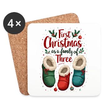 First Christmas as a Family of Three - Coasters (set of 4) - white - Front