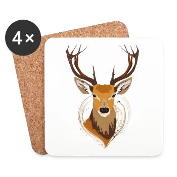 Deer - Coasters (set of 4) - white - Front