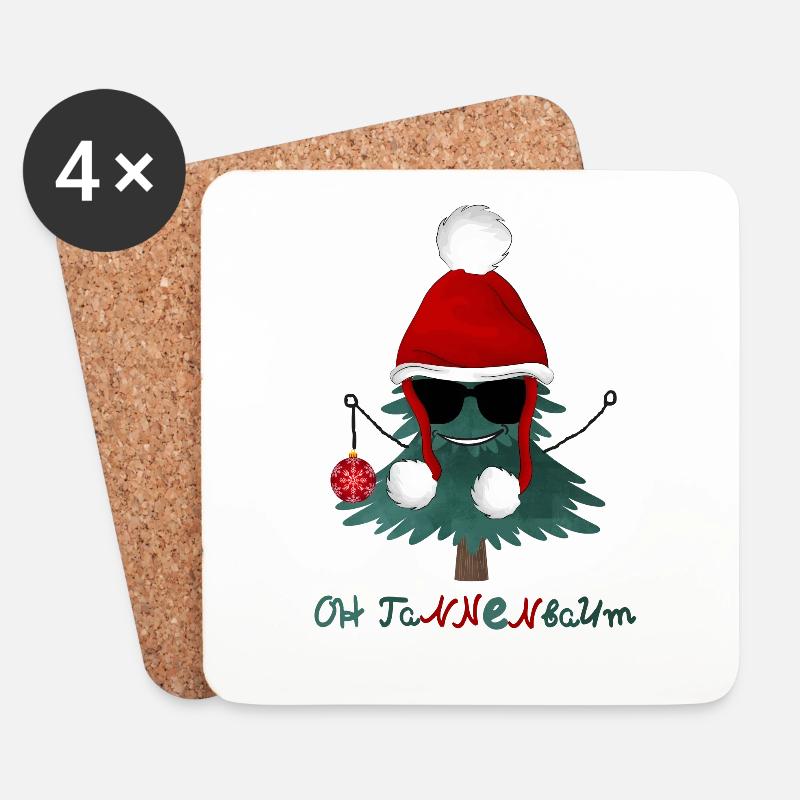 Oh Tannenbaum - Untersetzer (4er-Set) - Weiß