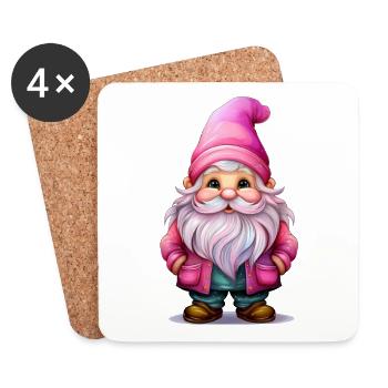 A cute Christmas gnome - Coasters (set of 4) - white - Front