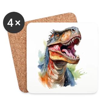 Ein gefährlicher Dinosaurier - Untersetzer (4er-Set) - Weiß - Vorne