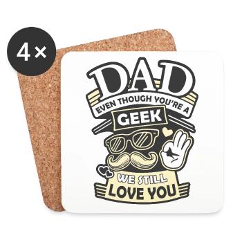 Daddy you're a geek - Coasters (set of 4) - white - Front