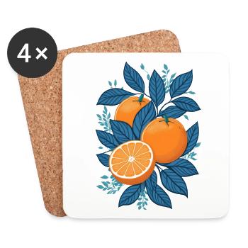 Delicious oranges - Coasters (set of 4) - white - Front