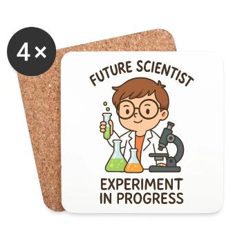 Künftiger Wissenschaftler - Experiment im Gange - Untersetzer (4er-Set) - Weiß - Vorne