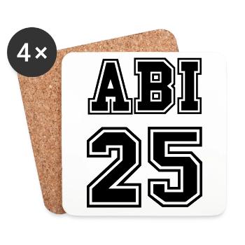 ABI 25 Abitur 2025 Schulabschluss - Untersetzer (4er-Set) - Weiß - Vorne