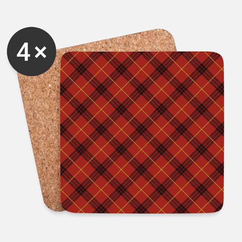 Muster Kariert Tartan Schottenstoff Stoffmuster - Untersetzer (4er-Set) - Weiß