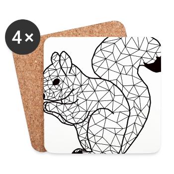 Squirrell GeomeTRIX - Untersetzer (4er-Set) - Weiß - Vorne