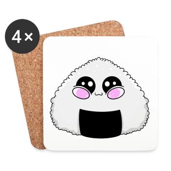 Onigiri Kawaii - Untersetzer (4er-Set) - Weiß - Vorne