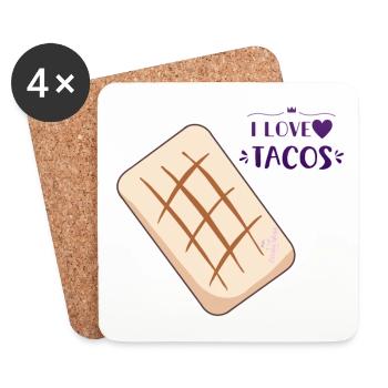 I love tacos 1 - Dessous de verre (lot de 4) - blanc - Devant