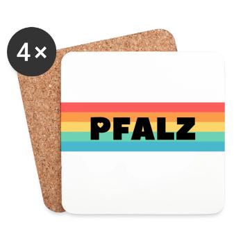 Pfalz Regenbogen mit Herz von PFALZstyle - Untersetzer (4er-Set) - Weiß - Vorne