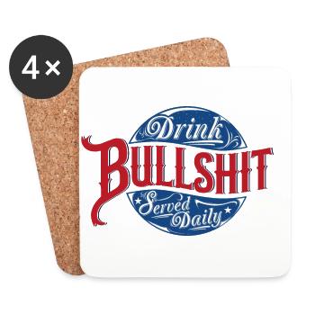 BULLSHIT Tee Shirts - Dessous de verre (lot de 4) - blanc - Devant