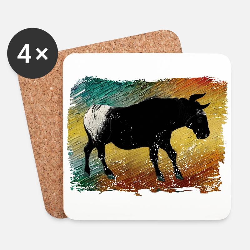 Camargue Stiermalerei - Untersetzer (4er-Set) - Weiß