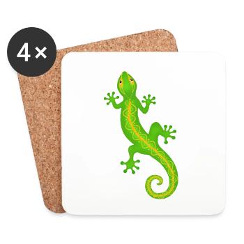 Gecko - Untersetzer (4er-Set) - Weiß - Vorne