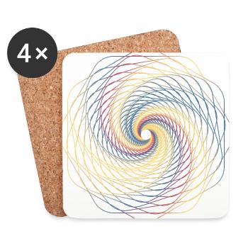 Heilige Geometrie Spiralle - Untersetzer (4er-Set) - Weiß - Vorne