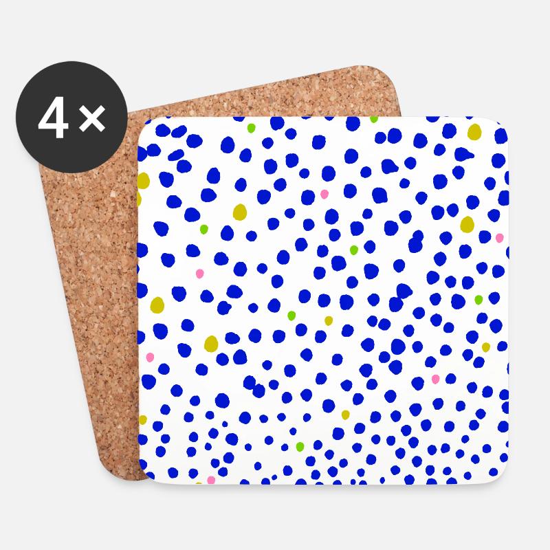 Buntes Konfetti - Untersetzer (4er-Set) - Weiß