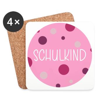 Schulkind - rosa Version - Untersetzer (4er-Set) - Weiß - Vorne