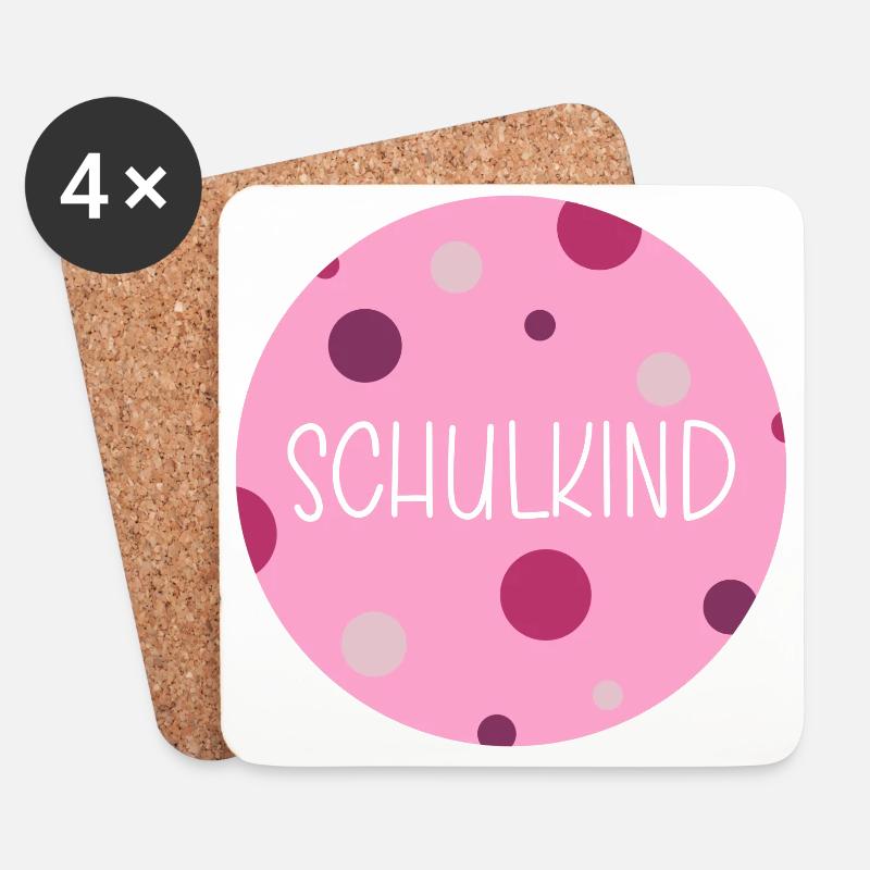 Schulkind - rosa Version - Untersetzer (4er-Set) - Weiß