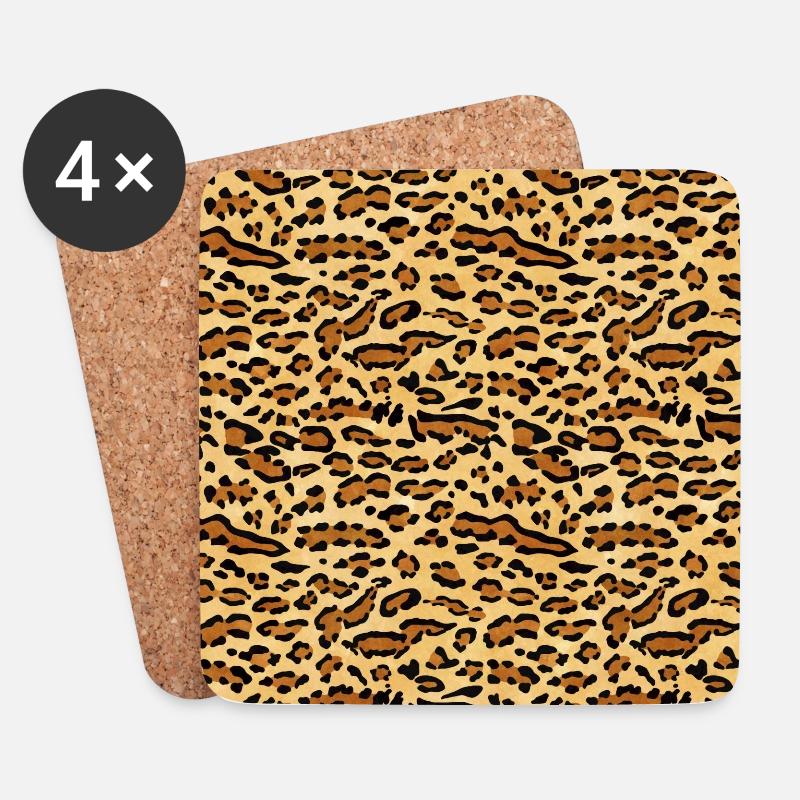 Ocelot Pattern - Coasters (set of 4) - white