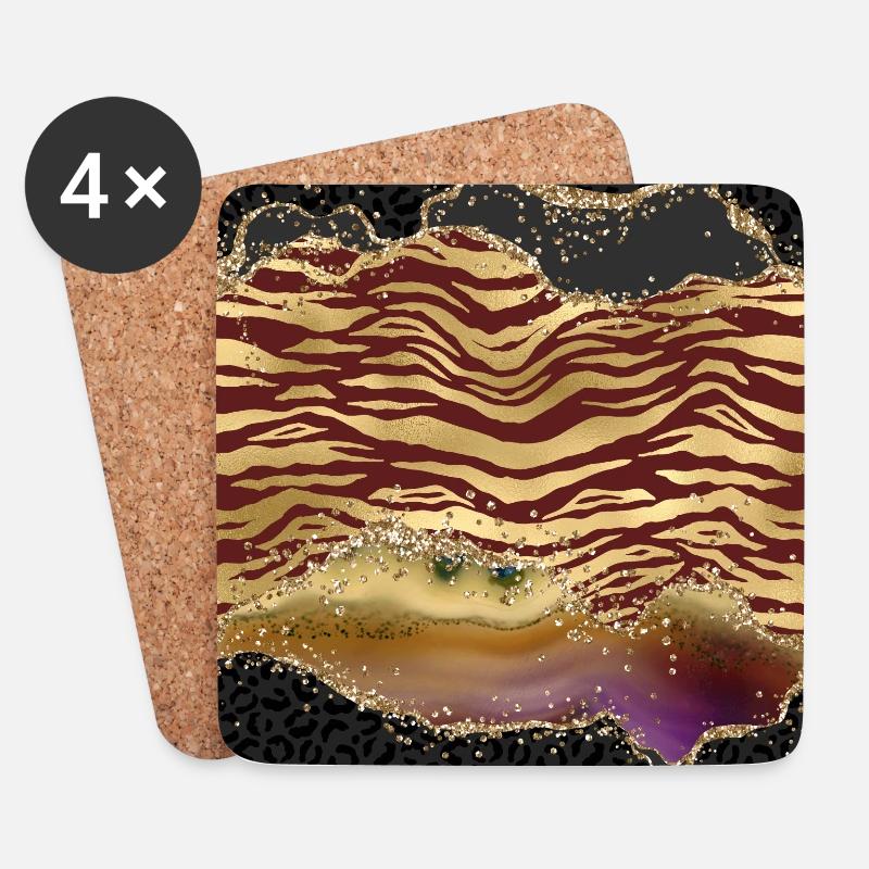 Tiger Pattern - Coasters (set of 4) - white