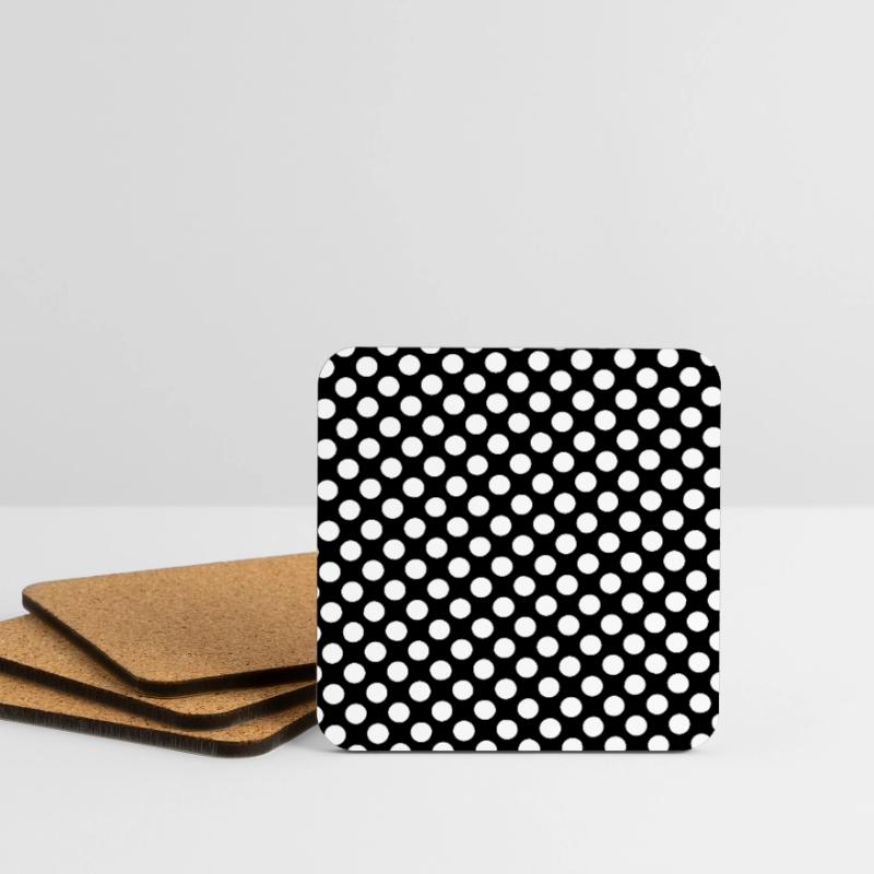 Polka dot black and white background dot pattern Coasters (set of 4)