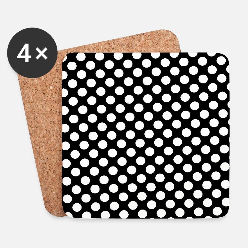Polka dot schwarz weiß Hintergrund Punktemuster - Untersetzer (4er-Set) - Weiß