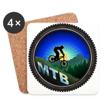 MTB Mountain Bike wheel - Coasters (set of 4) - white - Front