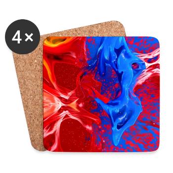 KI Kunstwerk - Untersetzer (4er-Set) - Weiß - Vorne