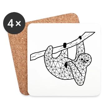 Slothh GeomeTRIX - Untersetzer (4er-Set) - Weiß - Vorne