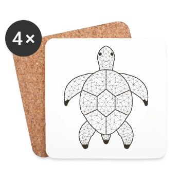 Turtlee GeomeTRIX - Untersetzer (4er-Set) - Weiß - Vorne