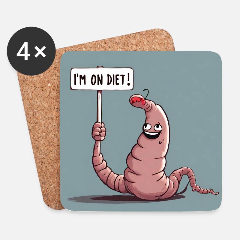 Im on Diet! - Printflow NOW Meme Design - Untersetzer (4er-Set) - Weiß