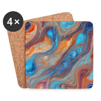 marble texture colorful wallpaper background - Coasters (set of 4) - white - Front